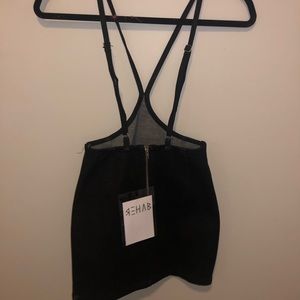 REHAB zipper skirt with suspenders/ NWT